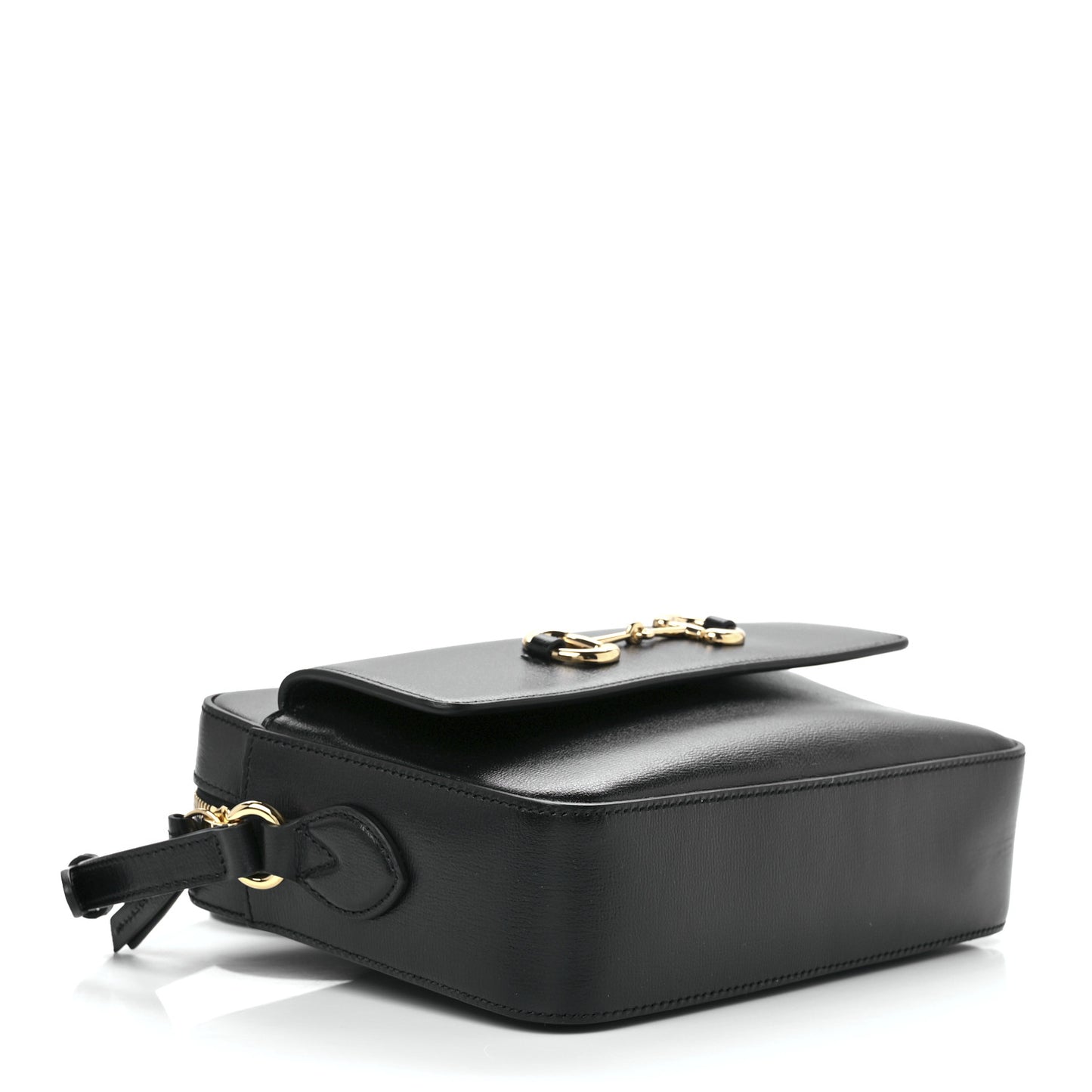 Textured Calfskin Small Horsebit 1955 Shoulder Bag Black
