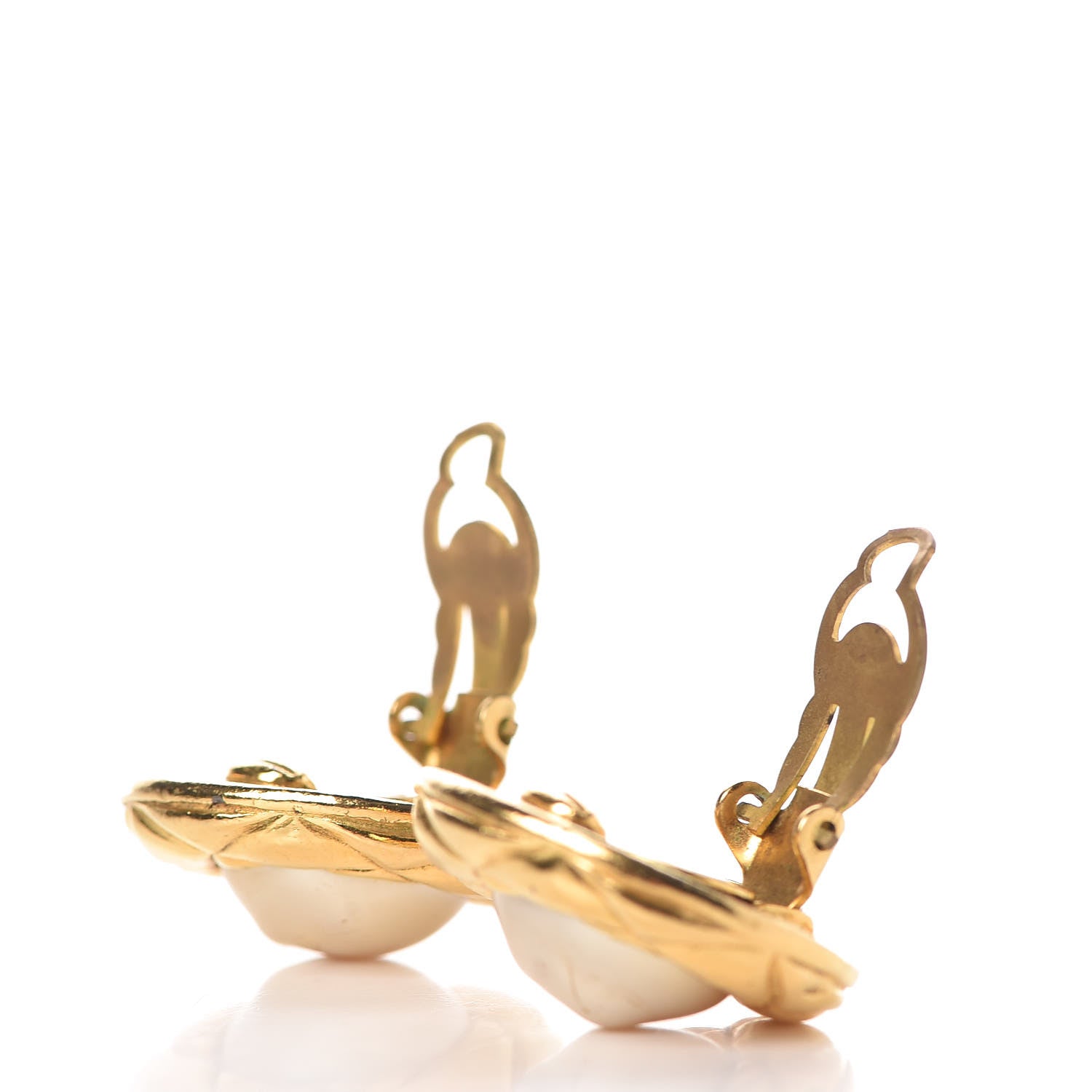 Chanel Pearl Clip On Earrings Gold 3 of 7