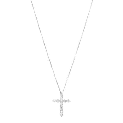 Tiffany Platinum Diamond Large Cross Pendant Necklace 1 of 6