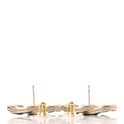 Chanel Enamel CC Earrings Black Gold 3 of 4