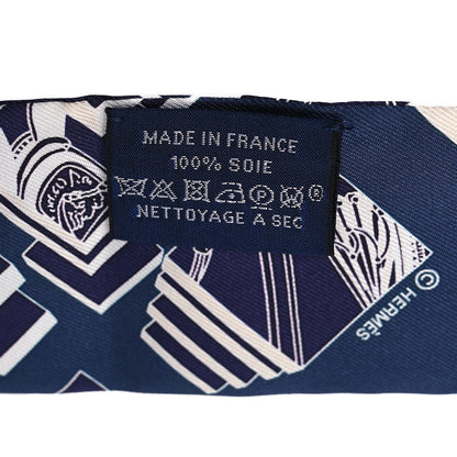 Hermes Silk Springs Springs Twilly Marine Creme Petrole 5 of 5