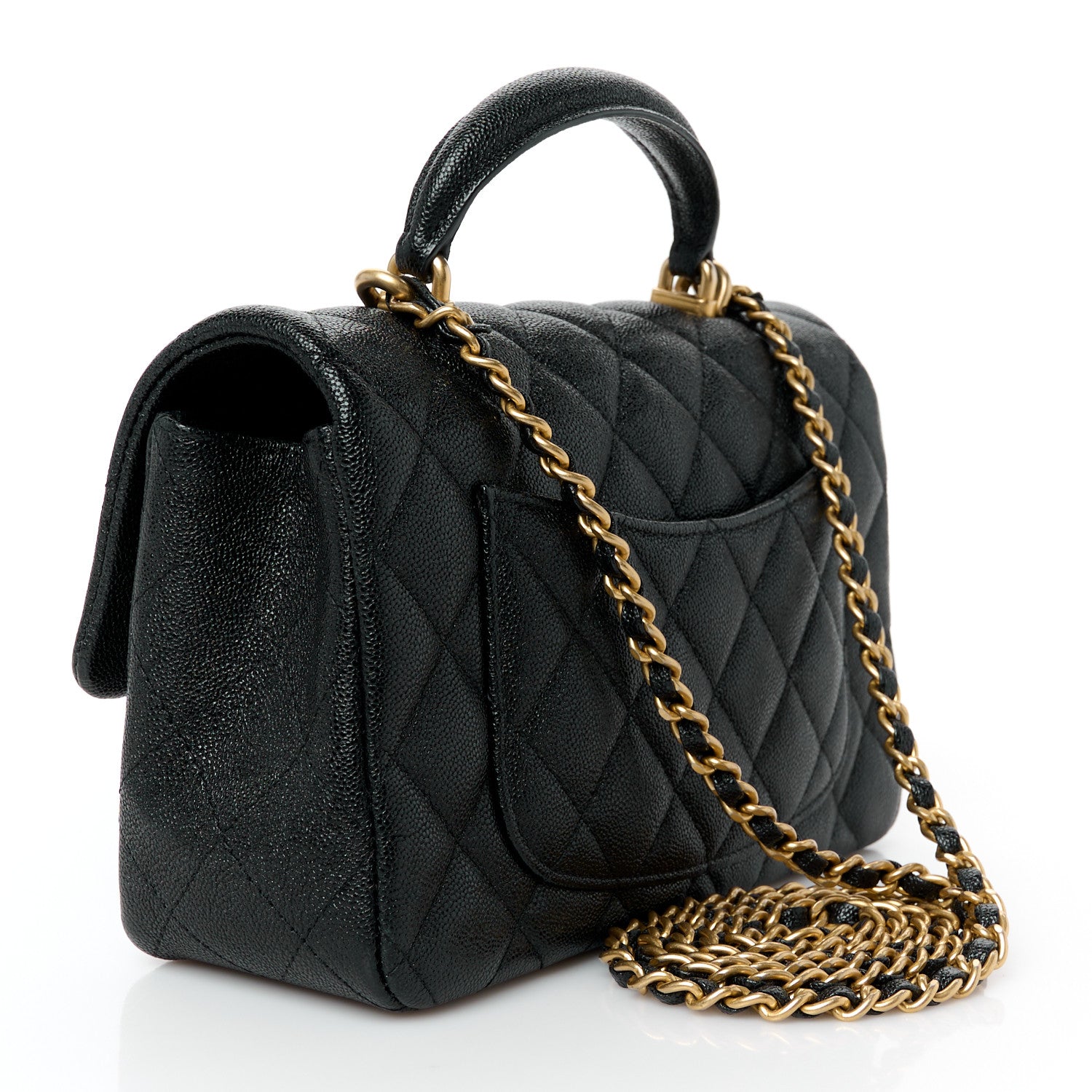 Chanel Caviar Quilted Mini Top Handle Rectangular Flap Black 3 of 12