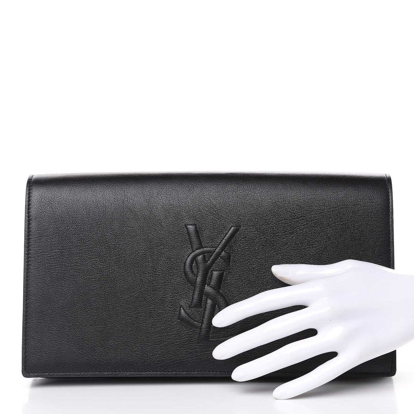 Calfskin Monogram Large Belle De Jour Clutch Black