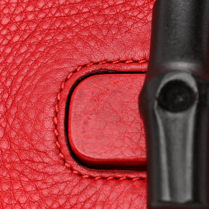 Gucci Pebbled Calfskin Large Bamboo Daily Top Handle Bag Red 11 of 11