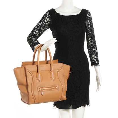 Celine Pebbled Calfskin Mini Luggage Camel 2 of 8