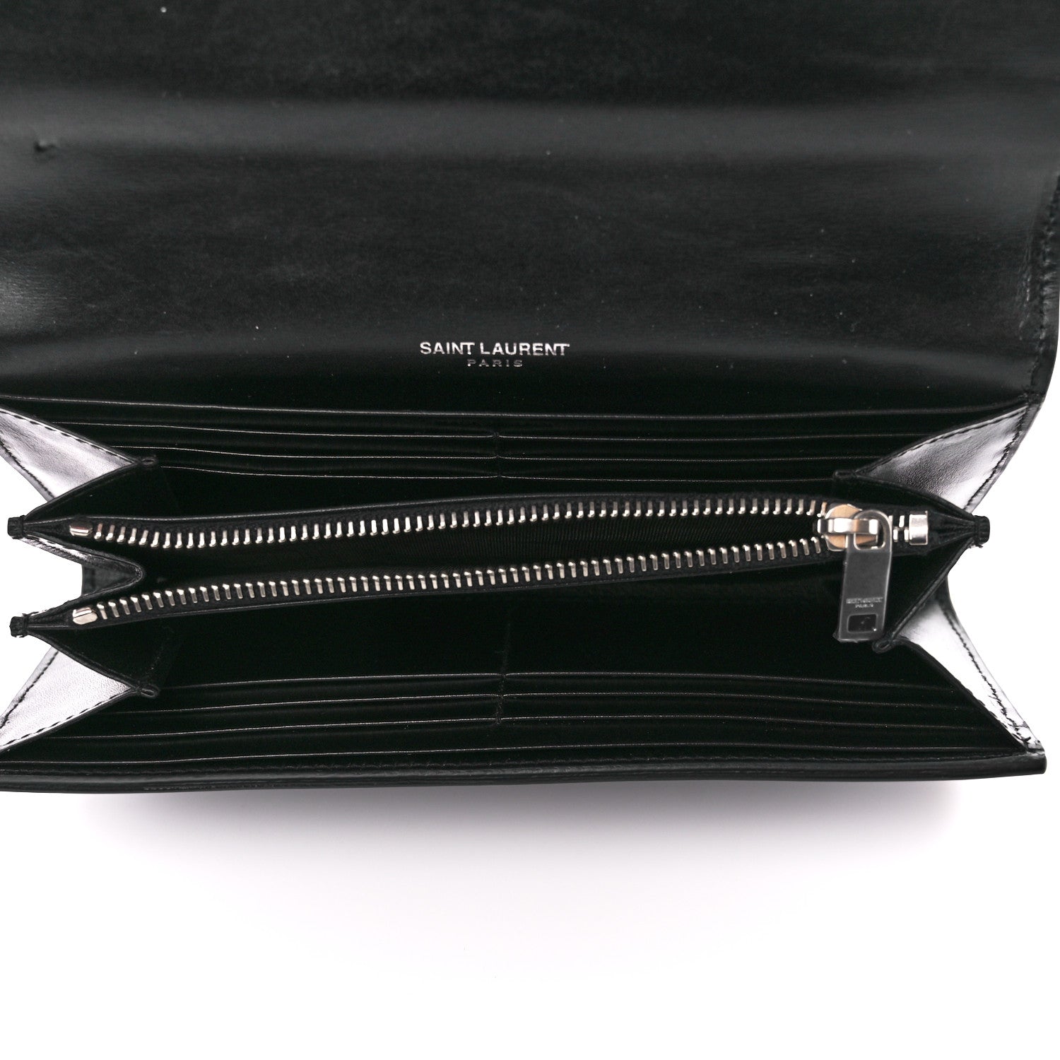 Saint Laurent Smooth Calfskin Classic Monogram Cassandre Wallet Black 5 of 13