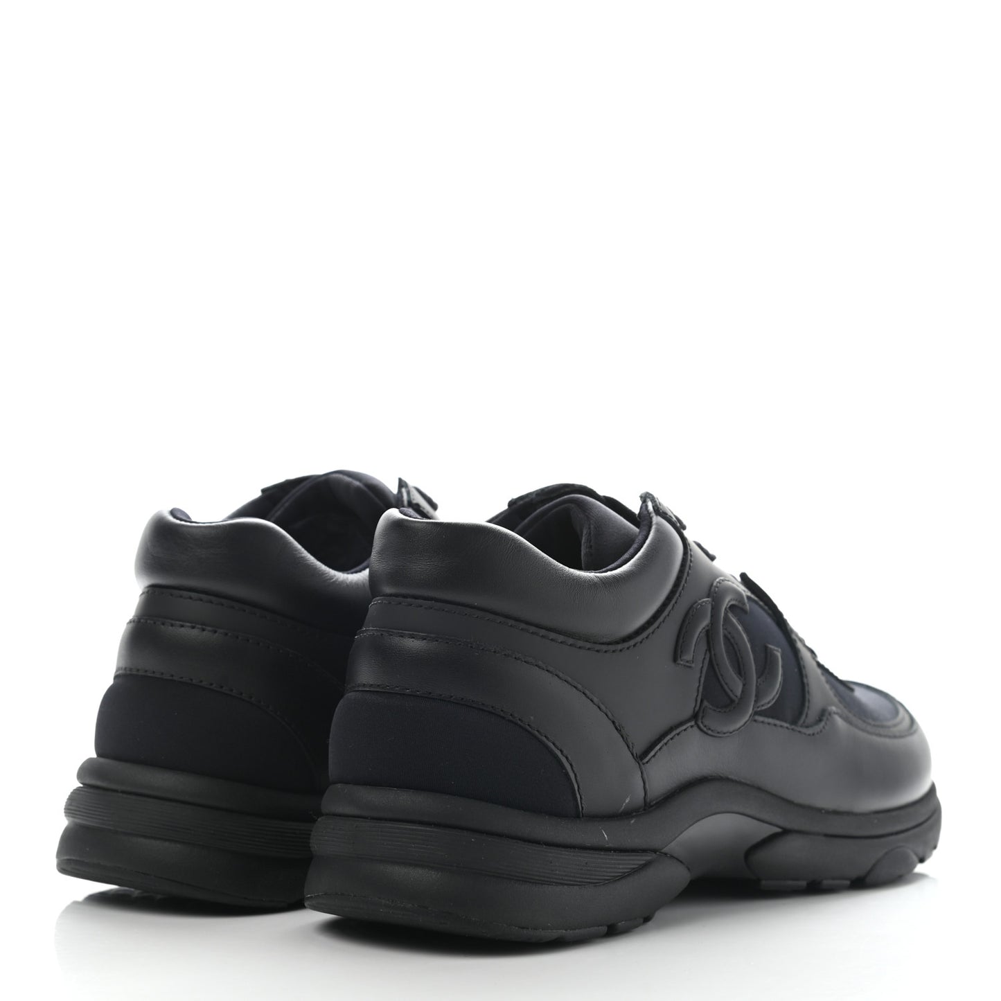Lambskin Fabric CC Sneakers 36.5 Black