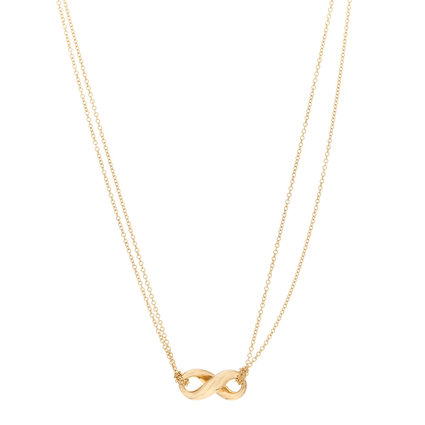 18K Yellow Gold Figure 8 Pendant Necklace