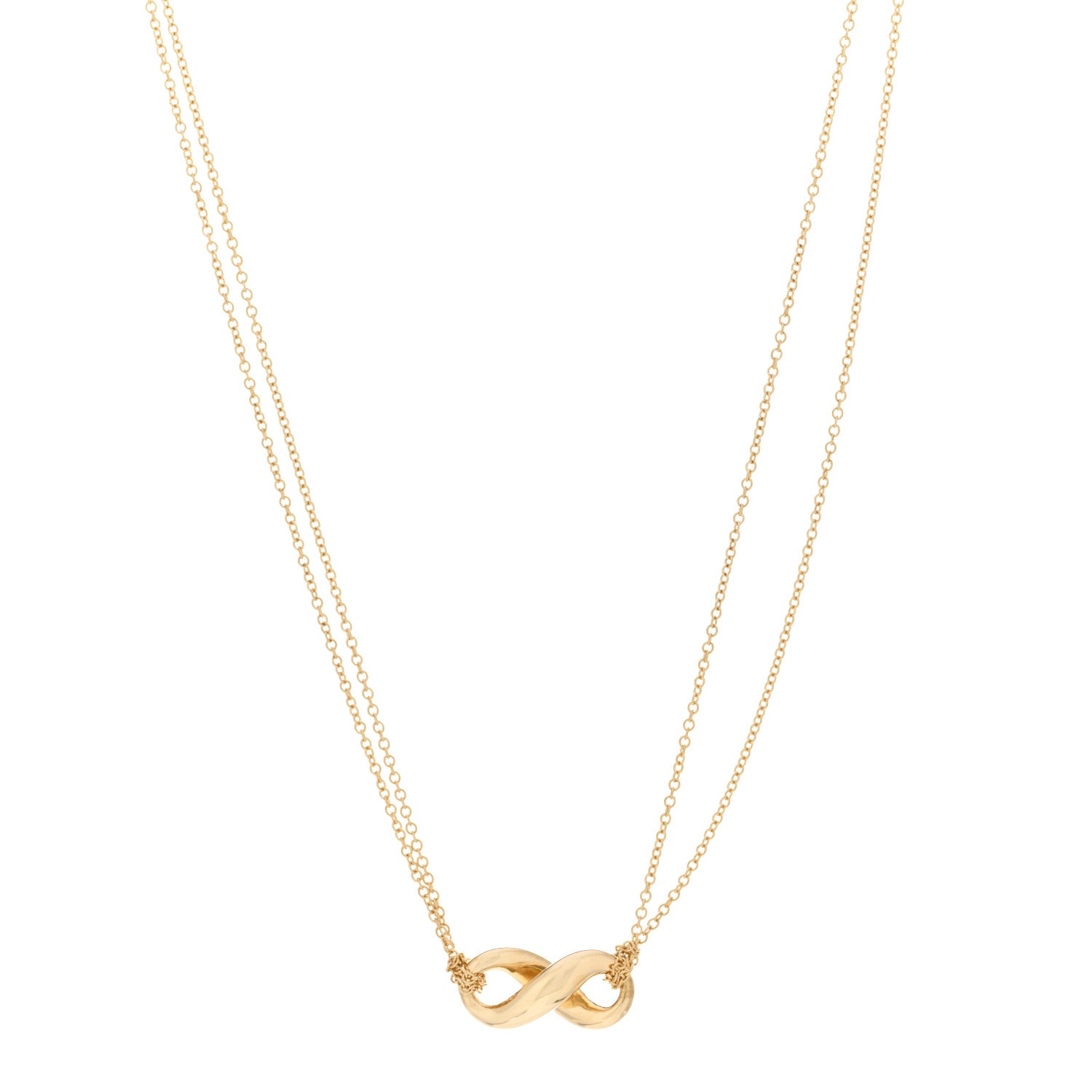 Tiffany 18K Yellow Gold Figure 8 Pendant Necklace 1 of 4