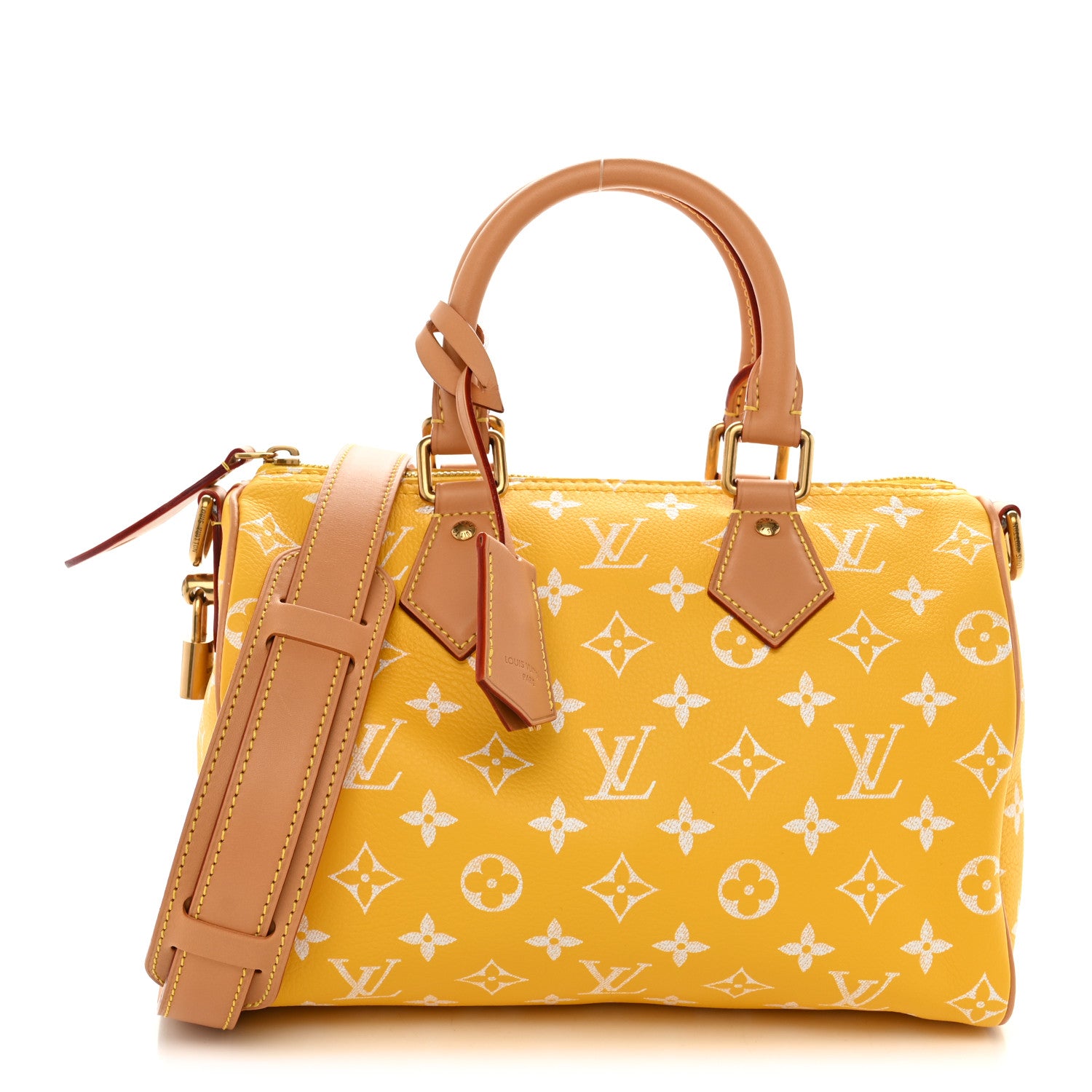 Louis Vuitton Calfskin Monogram Speedy P9 Bandouliere 25 Jaune Mat 1 of 11