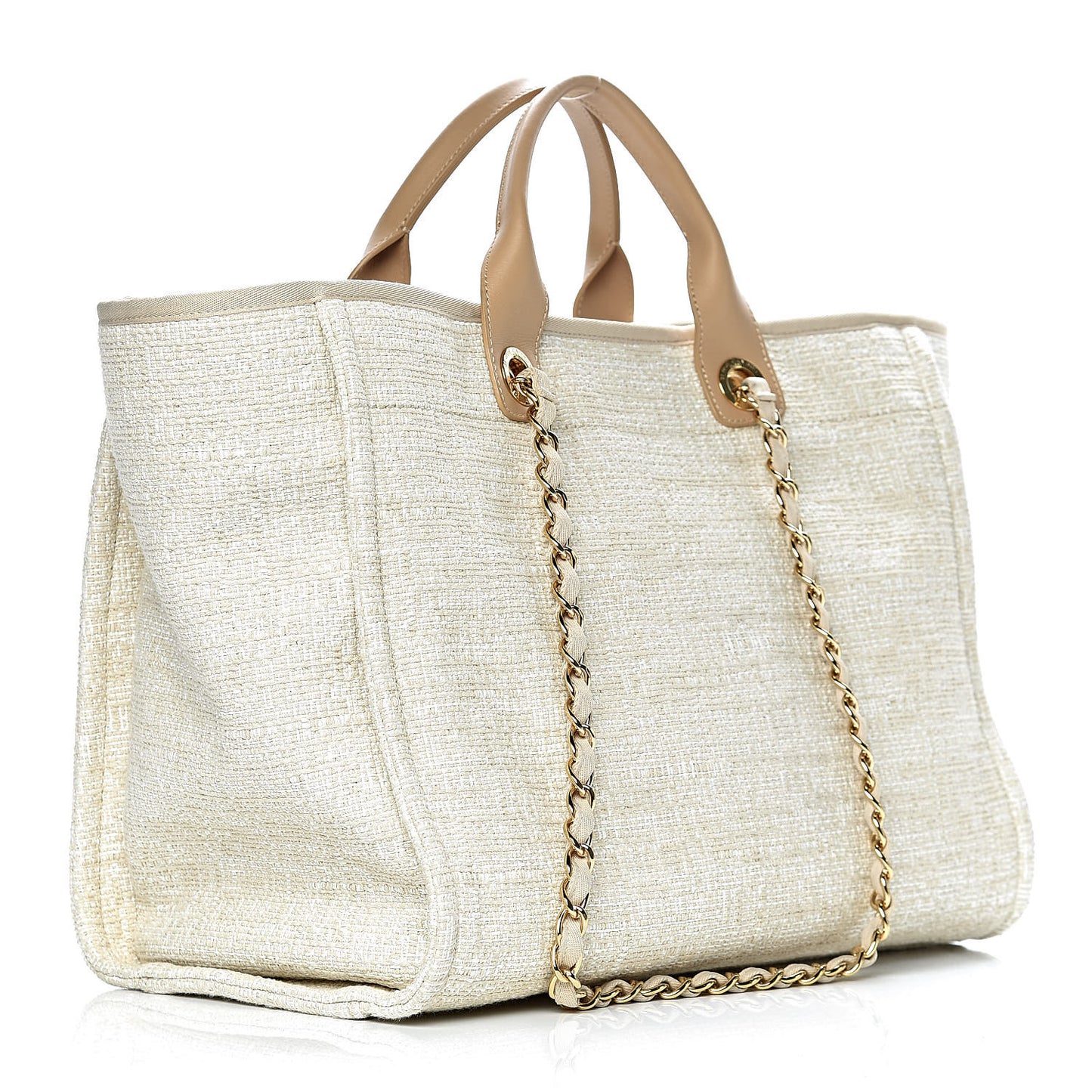 Canvas Large Deauville Tote Light Beige