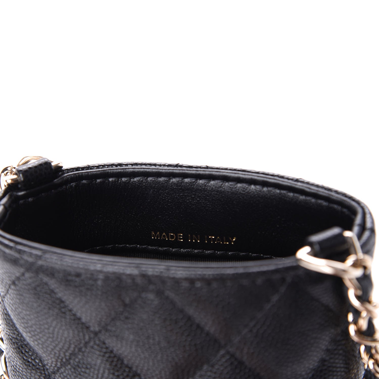 Chanel Caviar Quilted French New Wave Phone Holder With Chain Black 11 of 22