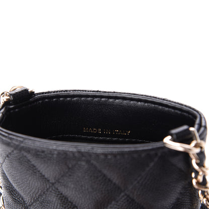 Chanel Caviar Quilted French New Wave Phone Holder With Chain Black 11 of 22
