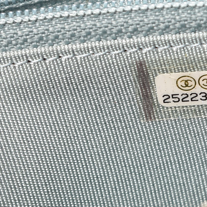 Chanel Iridescent Caviar Quilted Medium Zip Around Wallet Light Blue 8 of 9