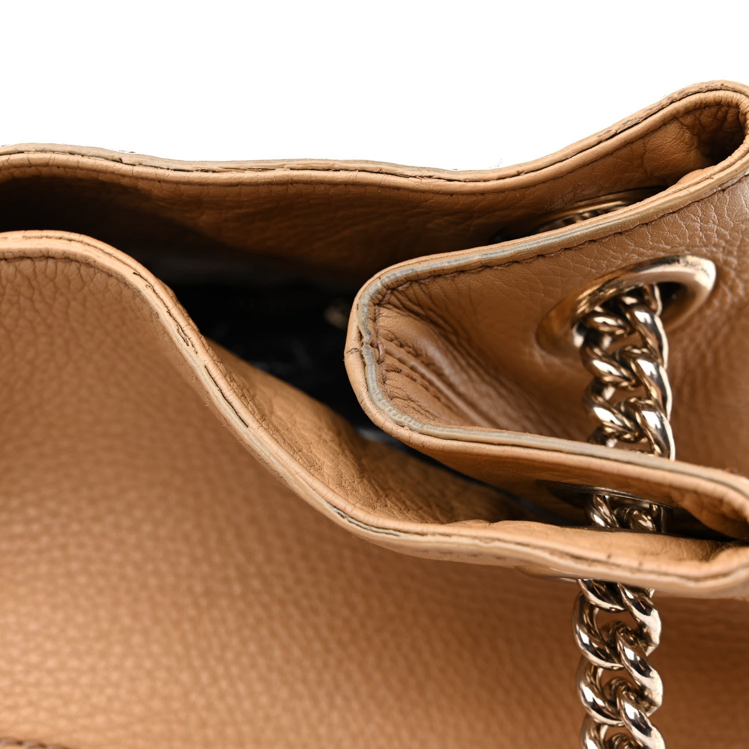 Gucci Pebbled Calfskin Large Soho Chain Shoulder Bag Nude 19 of 19