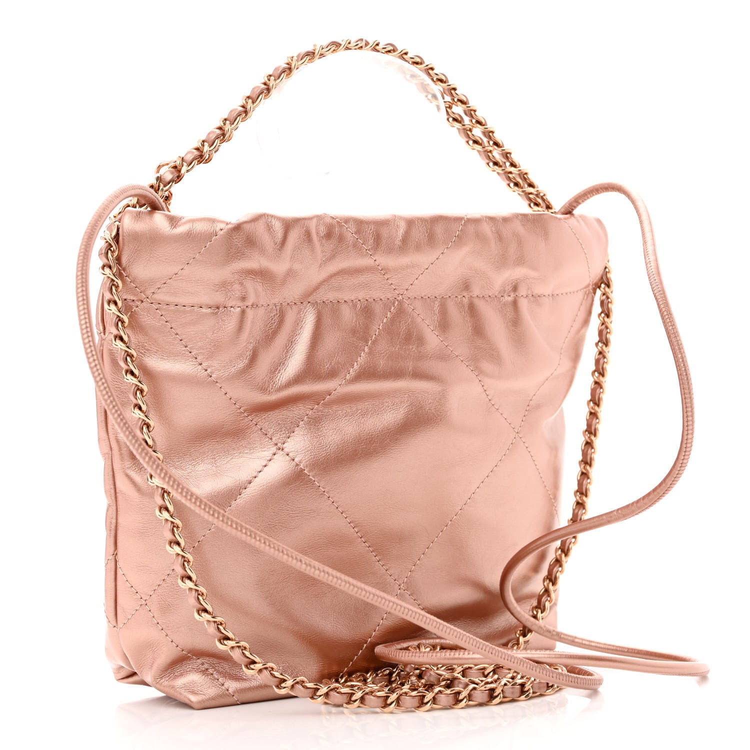 Chanel Metallic Calfskin Quilted Mini Chanel 22 Copper 3 of 10