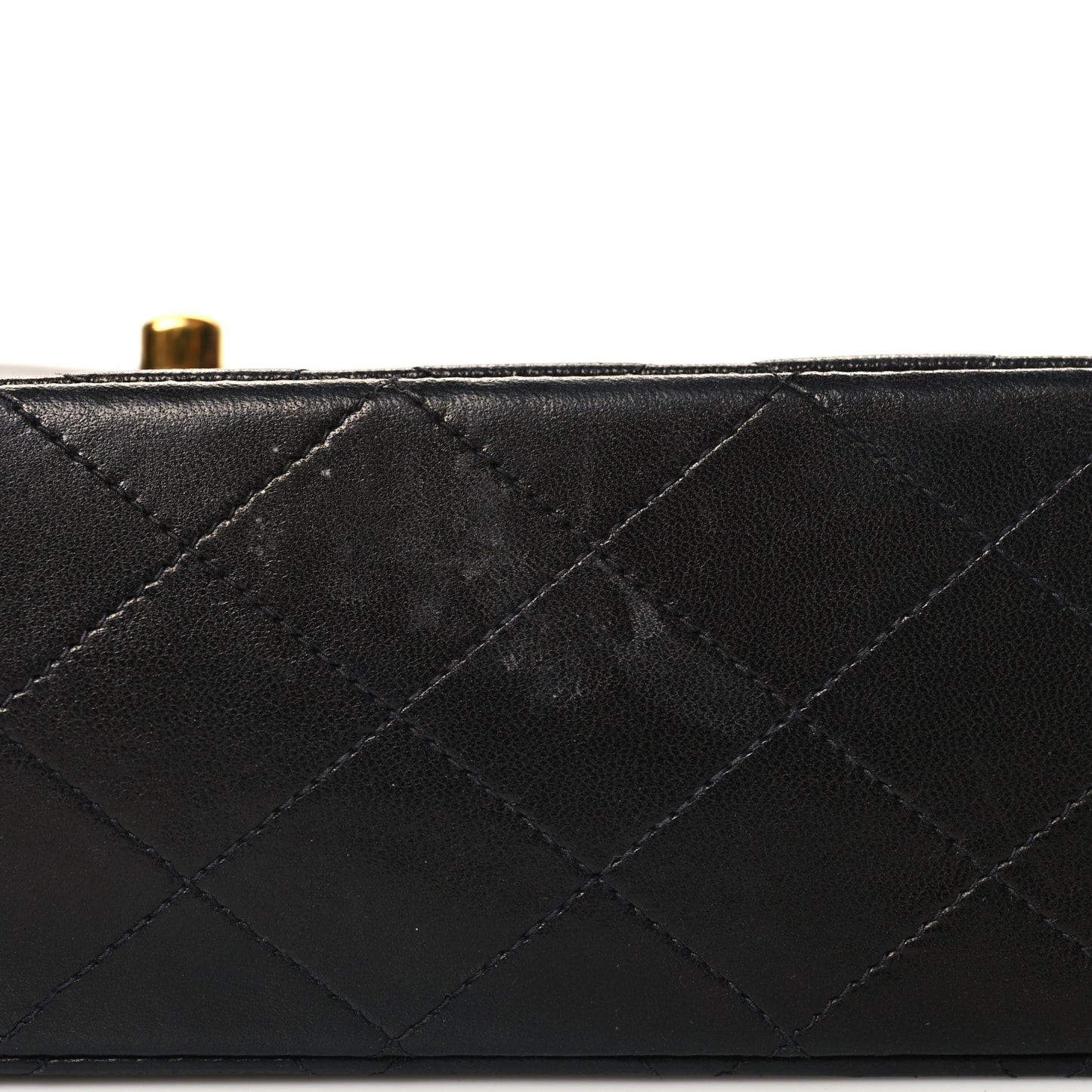 Lambskin Quilted Medium Double Flap Black
