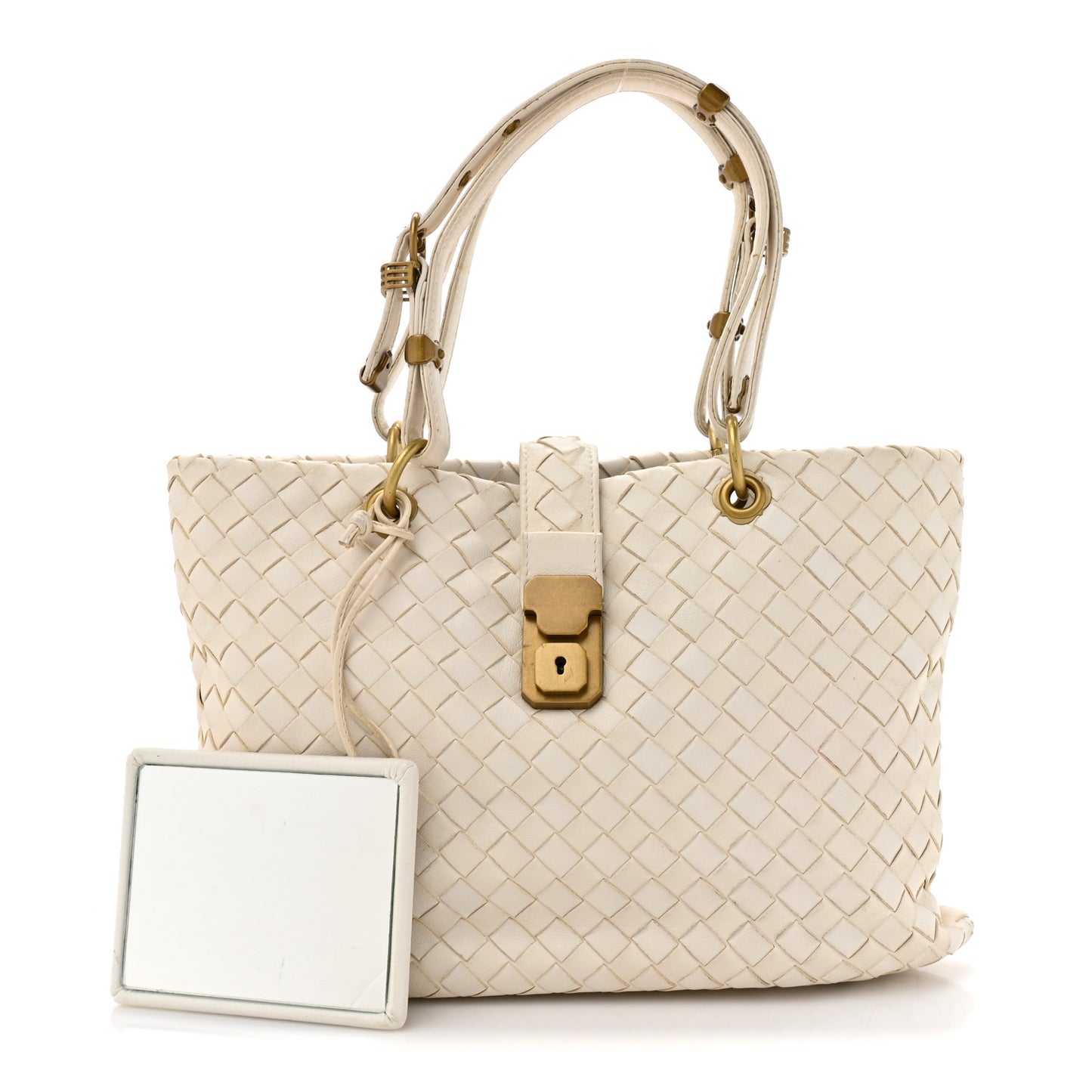 Nappa Intrecciato Small Capri Tote White
