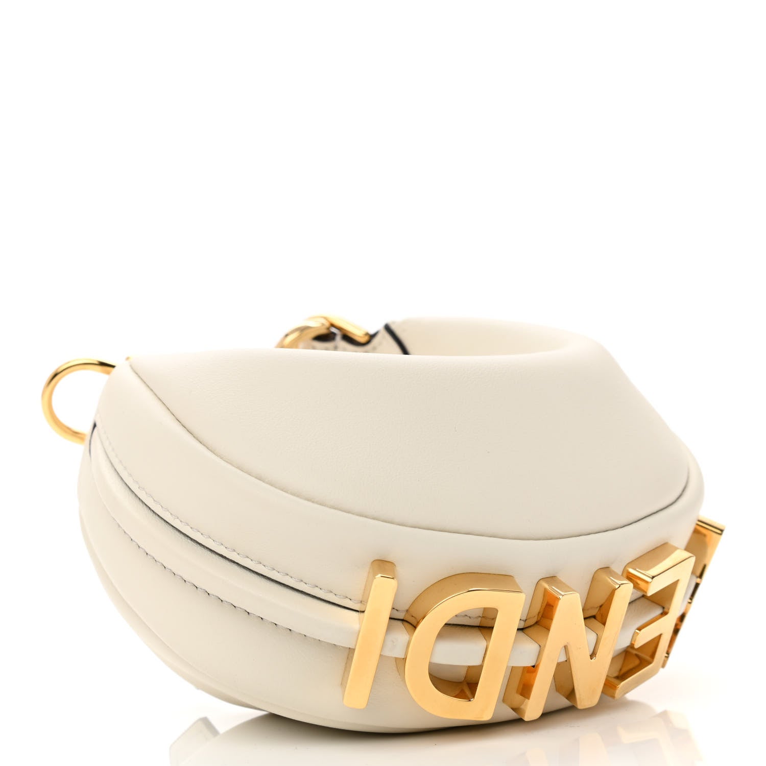 Fendi Vitello Grace Matte Nano Fendigraphy Hobo Charm White Ice 4 of 10