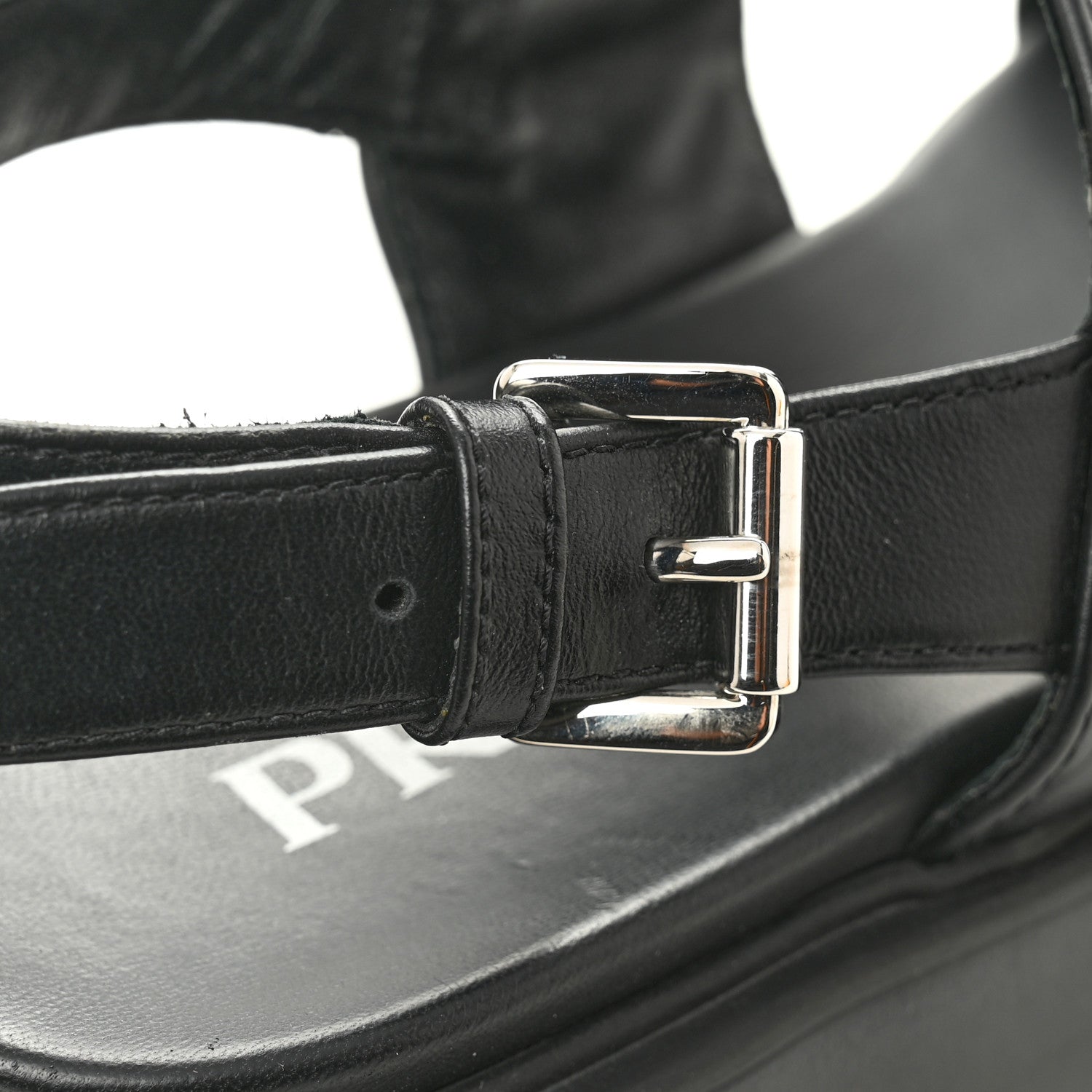 Prada Nappa Soft Logo Padded Monolith 55mm Sandals 37.5 Black 11 of 11