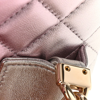 Chanel Gradient Metallic Lambskin Quilted Flap Chain Belt Bag Gold Pink 12 of 13