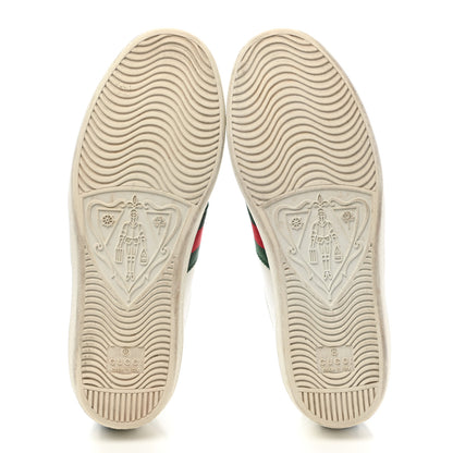Gucci Calfskin Crocodile Web Womens Ace Sneakers 37 White Green 5 of 21