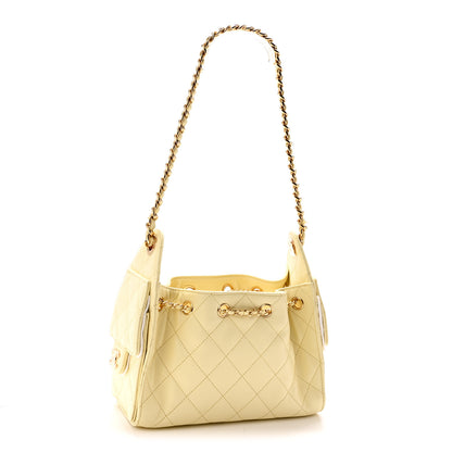 Chanel Caviar Quilted Mini Chanel 25 Handbag Light Yellow 3 of 11