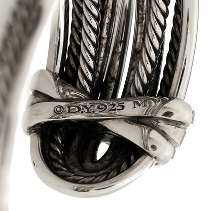David Yurman Sterling Silver 24mm Crossover Four Row Cuff 4 of 4