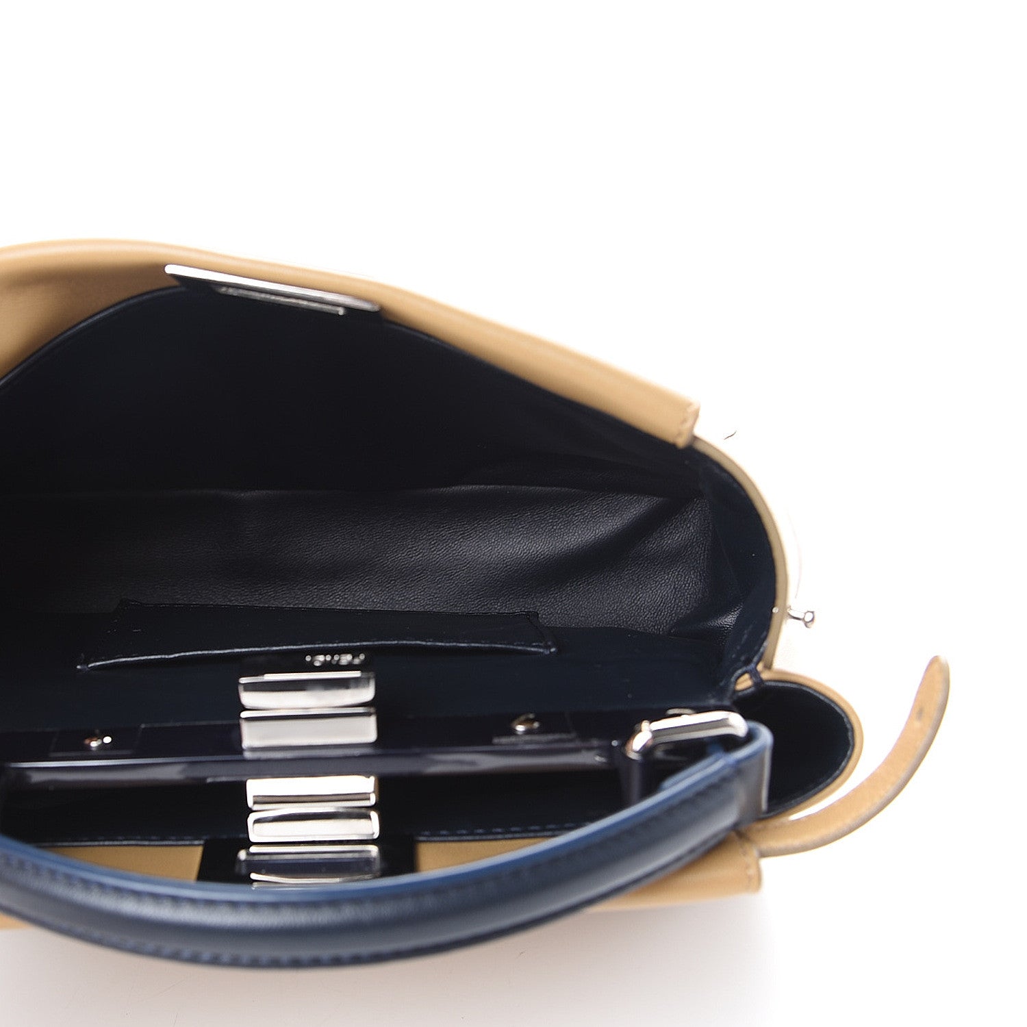 Fendi Nappa Colorblock Mini Peekaboo Iconic Satchel Cuoio Oceano Multicolor 6 of 12