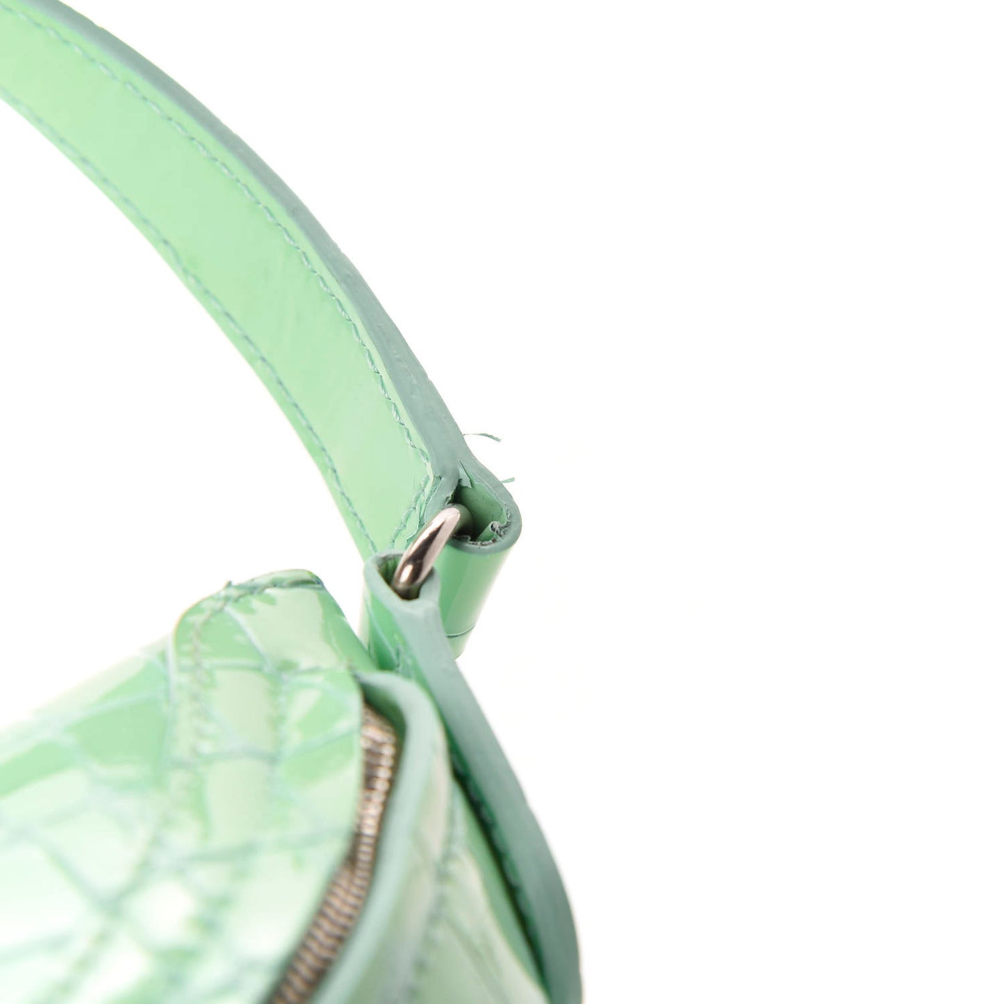 Shiny Calfskin Crocodile Embossed XXS Souvenir Belt Bag Green