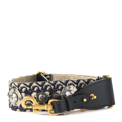 Christian Dior Oblique Studded Shoulder Strap Blue 1 of 10