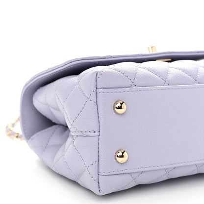 Chanel Caviar Quilted Mini Coco Handle Flap Light Purple 9 of 10