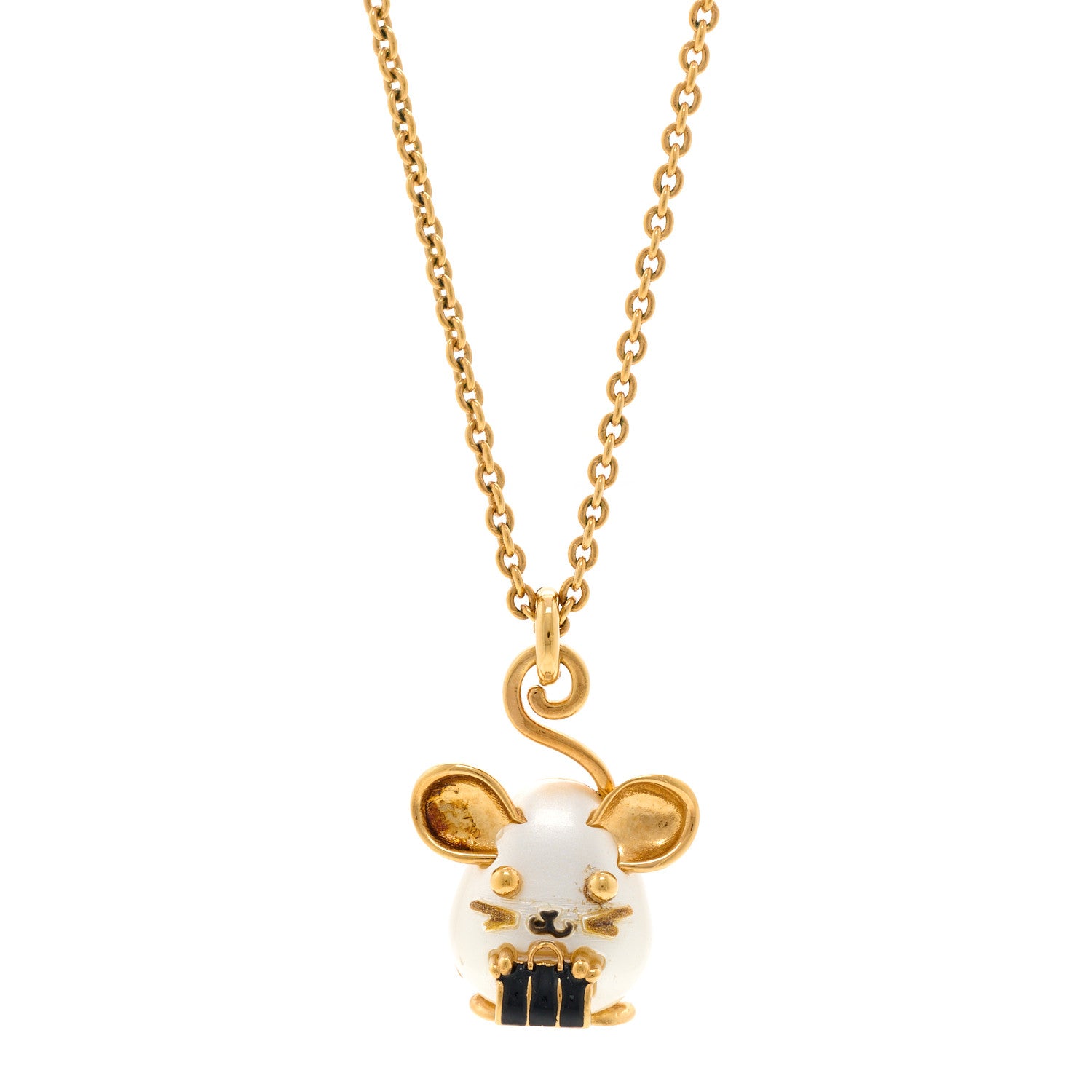 Louis Vuitton Vuittonite Rat Necklace Gold 4 of 6