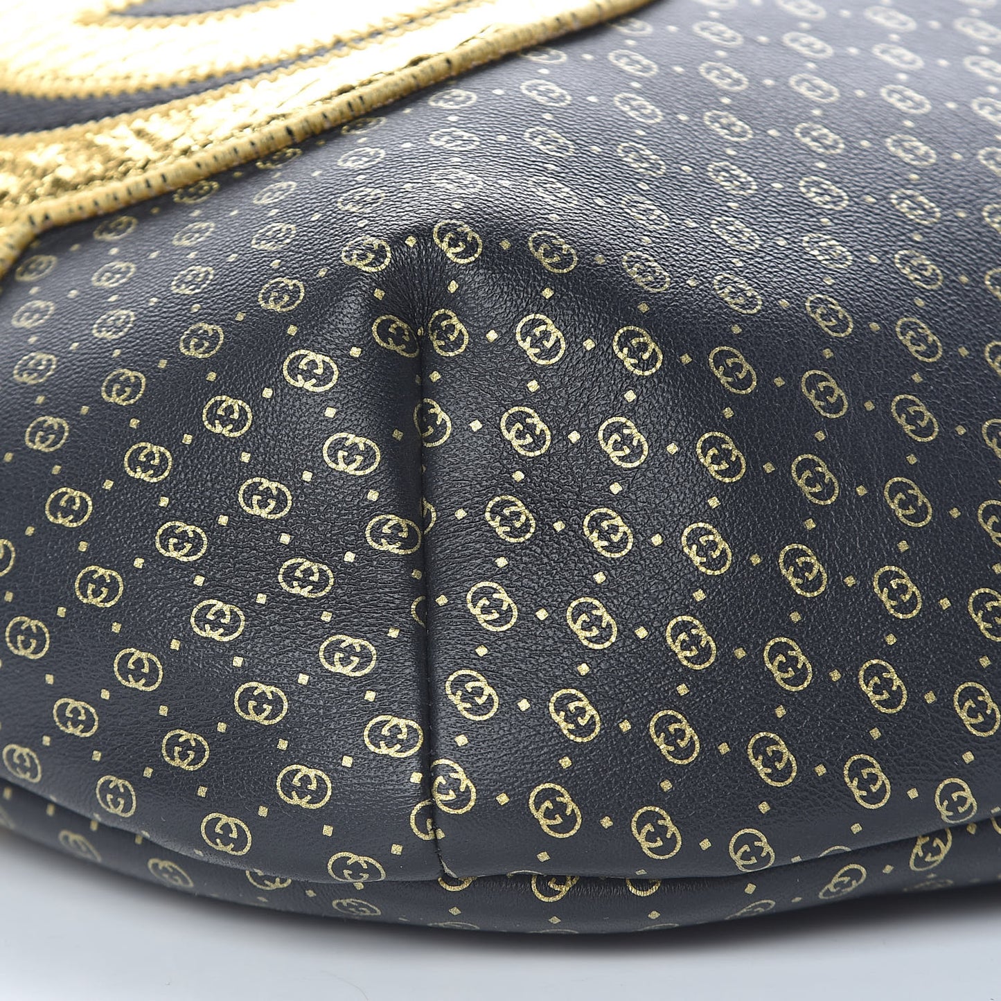 X DAPPER DAN Calfskin Laminated Ayers GG Micro Monogram Mens Belt Bag Black