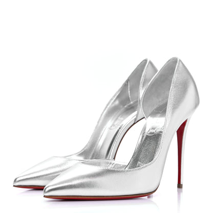 Christian Louboutin Nappa Laminate Iriza 100 Pumps 38 Silver 3 of 7