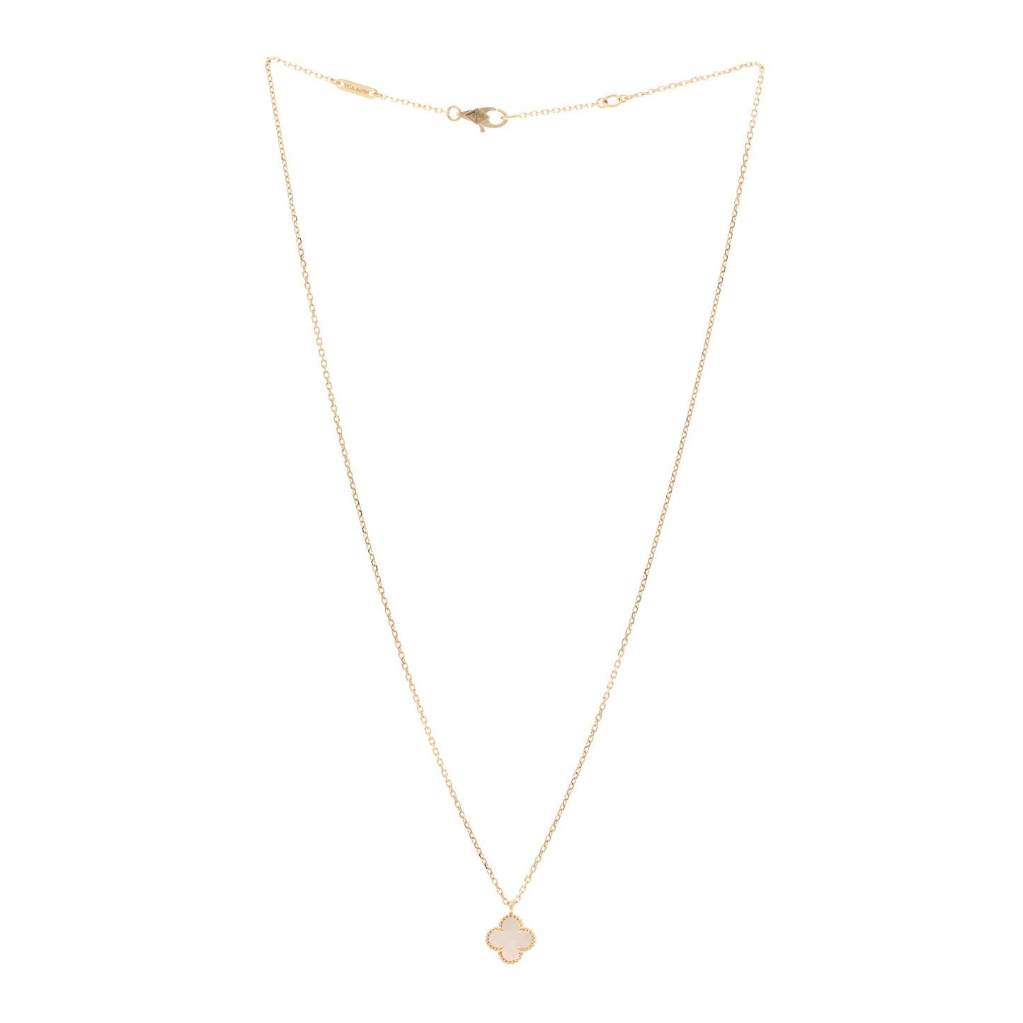 18K Yellow Gold Mother of Pearl Sweet Alhambra Pendant Necklace