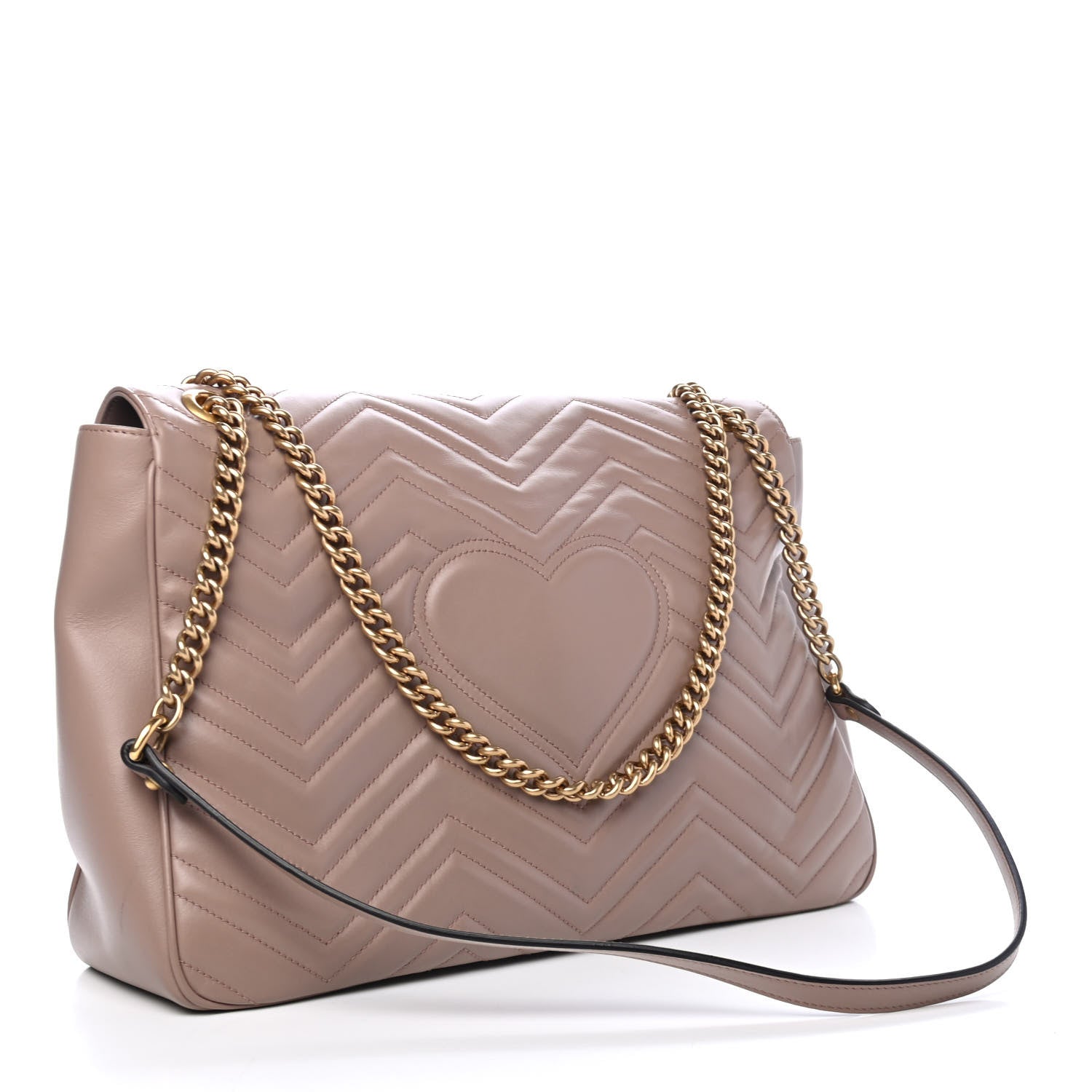 Gucci Calfskin Matelasse Large GG Marmont Shoulder Bag Porcelain Rose 2 of 4
