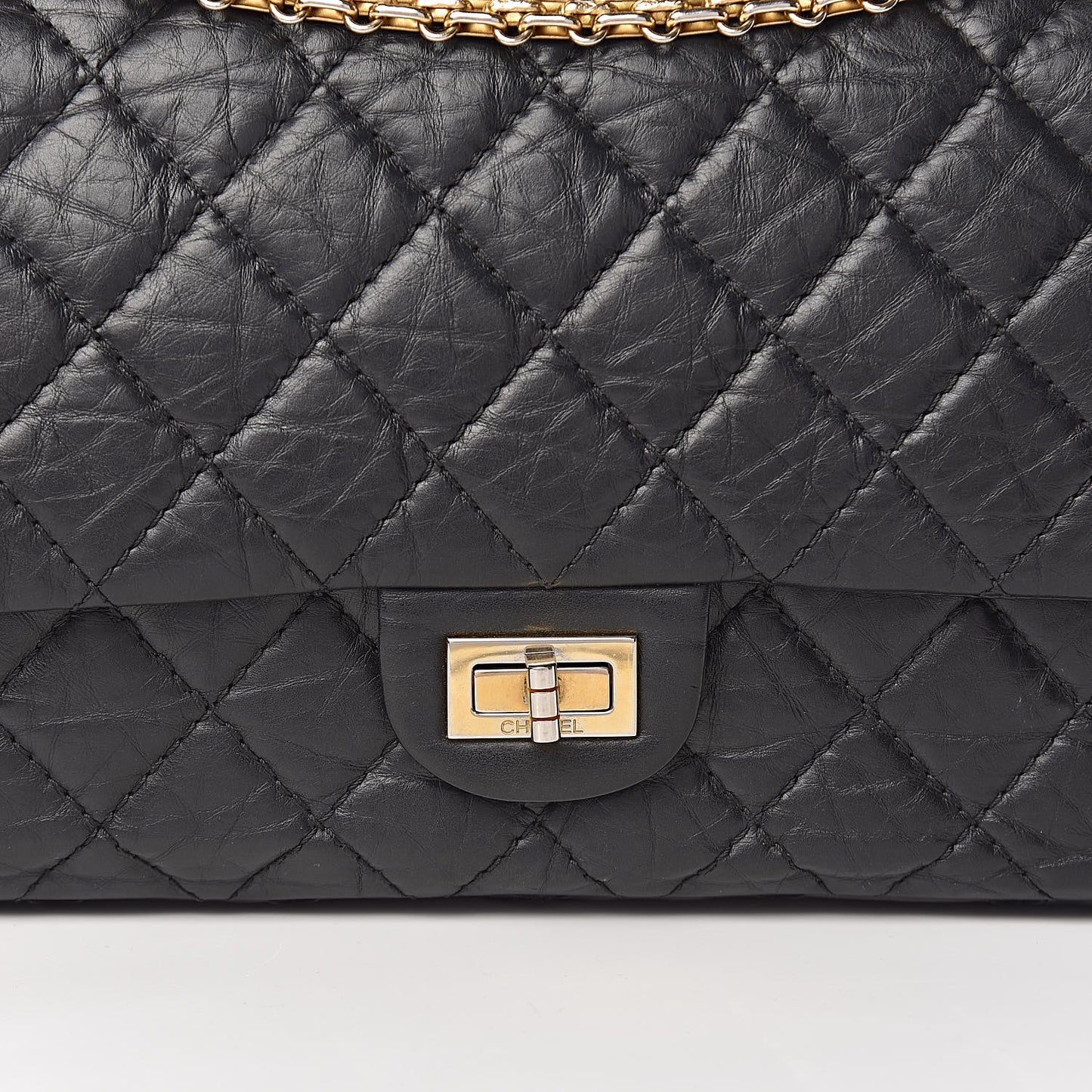 Aged Calfskin Quilted 2.55 Reissue 226 Flap Black