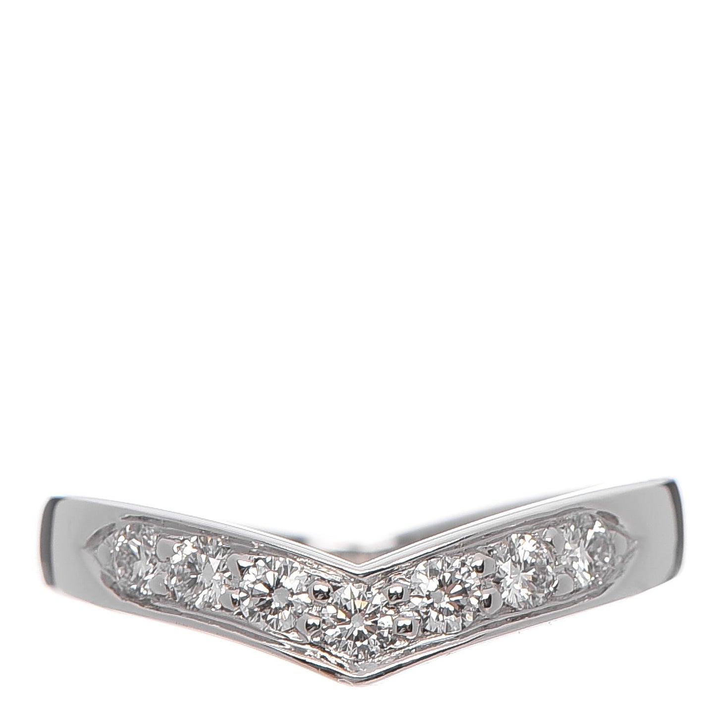 Platinum Diamond V Ring 56 7.5