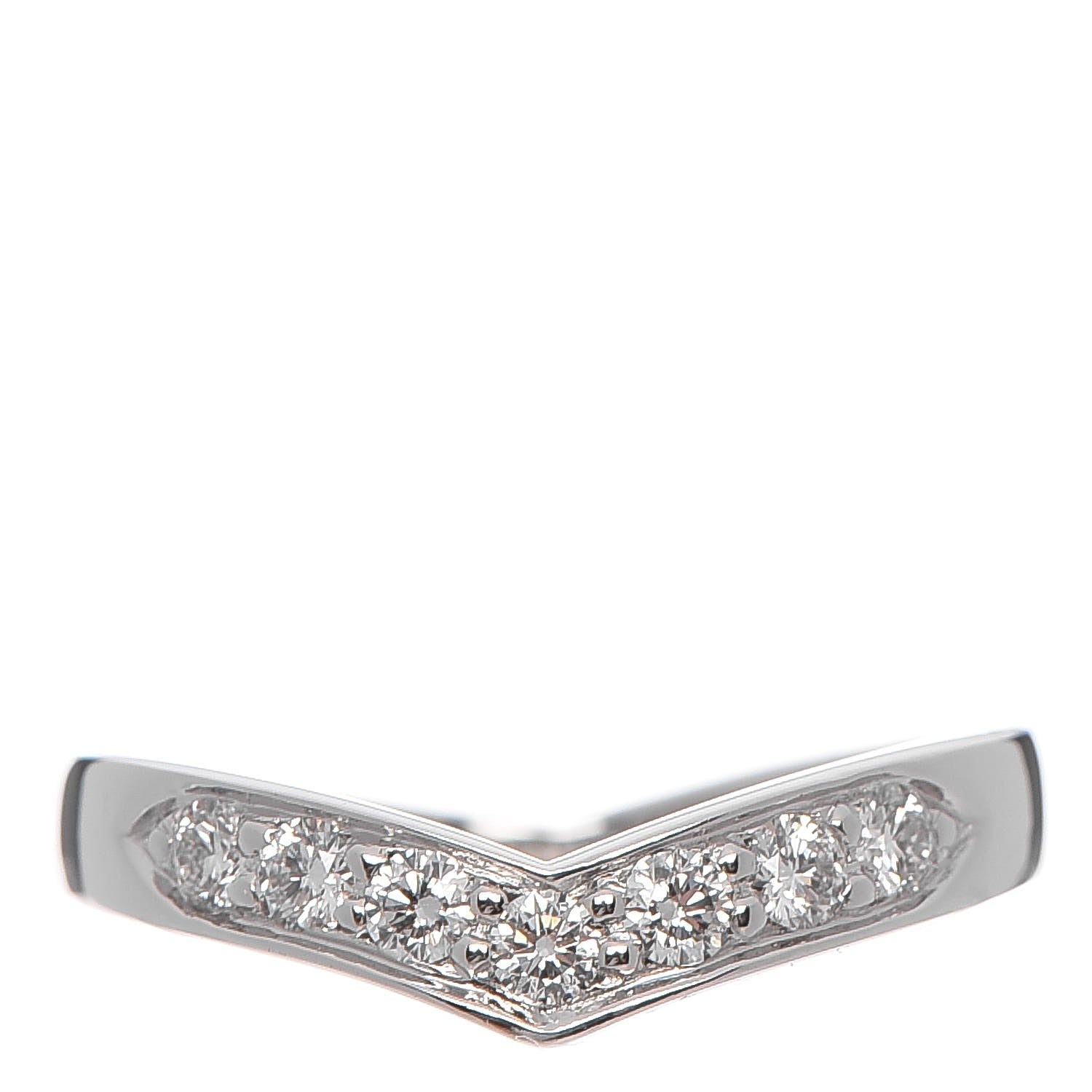 Tiffany Platinum Diamond V Ring 56 7.5 1 of 5