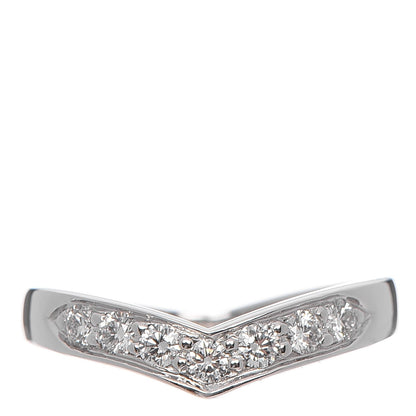 Tiffany Platinum Diamond V Ring 56 7.5 1 of 5