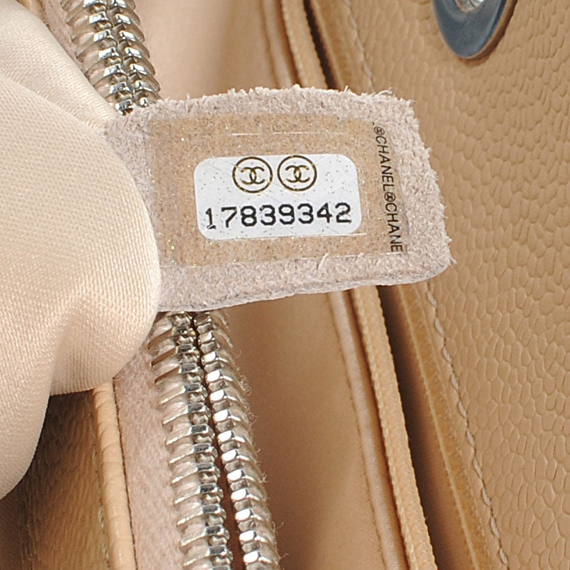 Caviar Quilted Grand Shopping Tote GST Beige