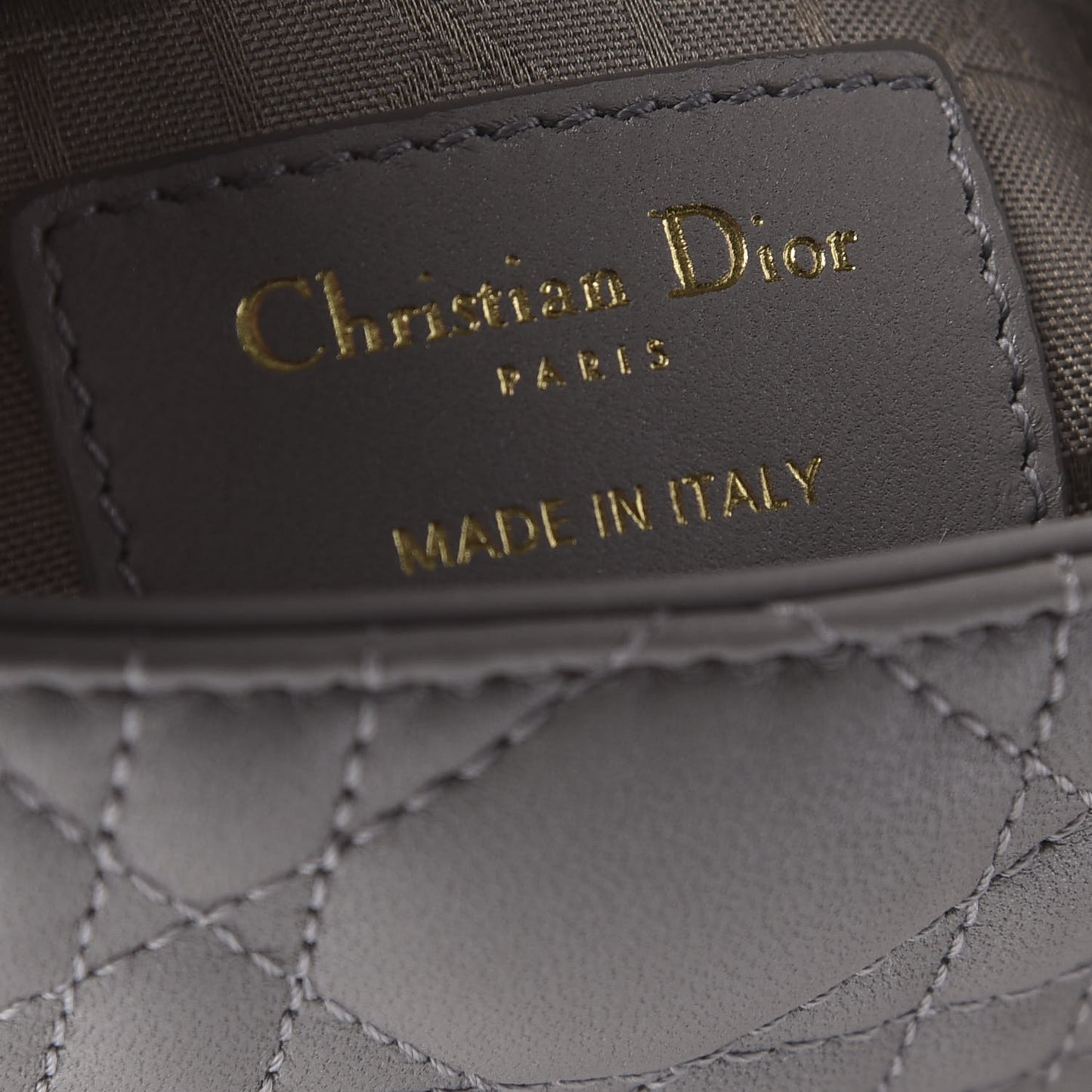 Lambskin Cannage Mini Lady Dior Grey