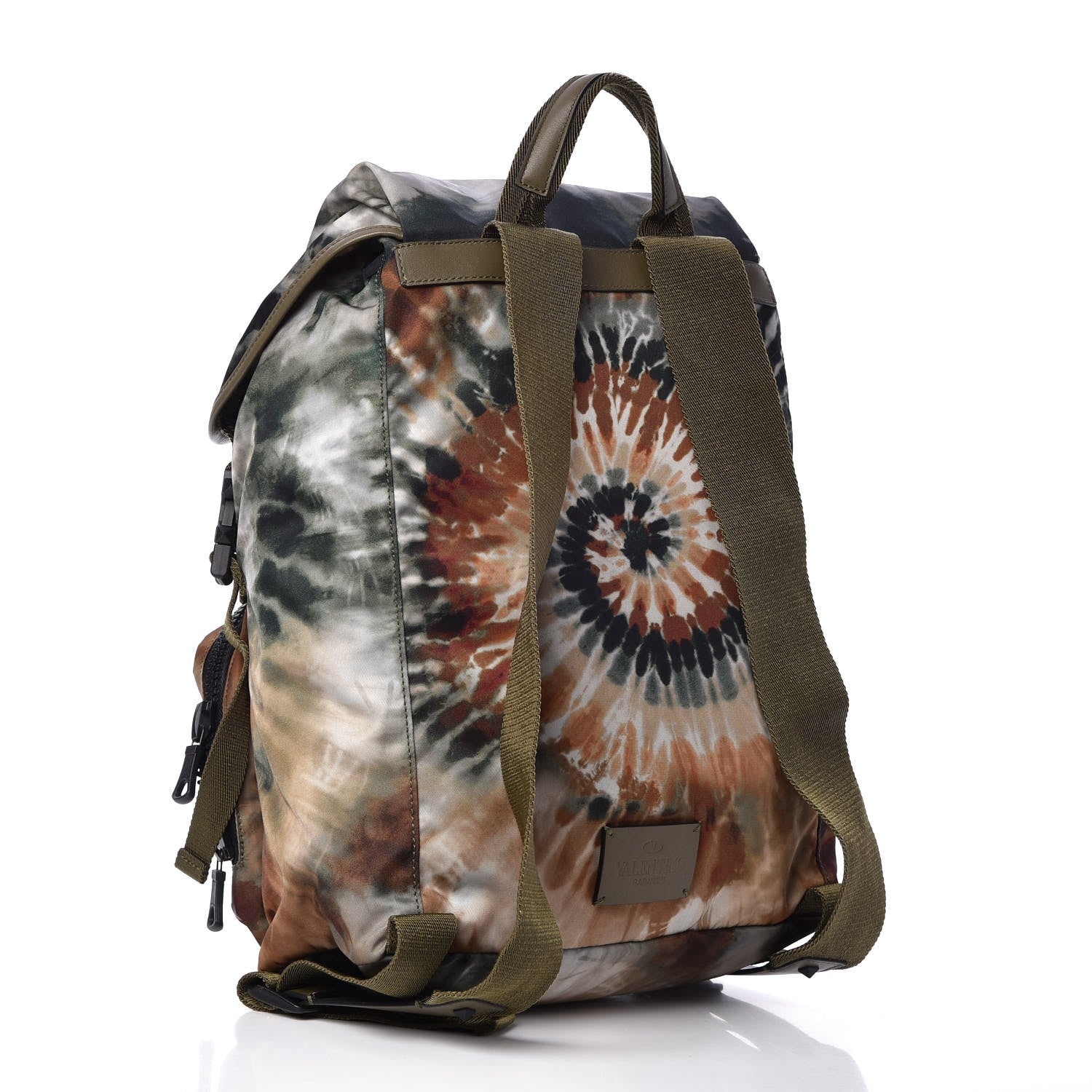 Valentino Garavani Nylon Tie Dye Flap Top Backpack Deep Army Green 3 of 8