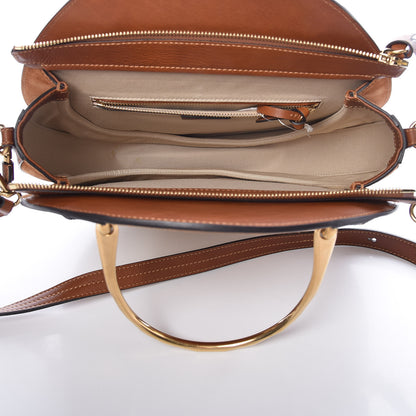 Chloe Calfskin Suede Raffia Medium Pixie Bag Caramel 5 of 14
