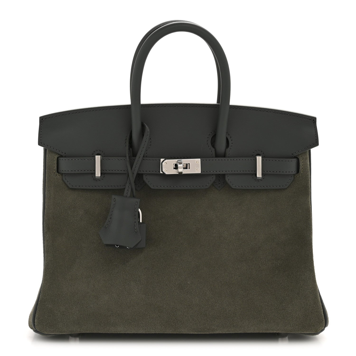 Hermes Veau Doblis Swift Grizzly Birkin 25 Vert Mangrove 1 of 10