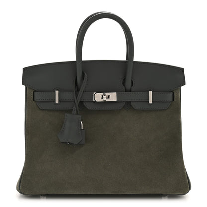 Hermes Veau Doblis Swift Grizzly Birkin 25 Vert Mangrove 1 of 10