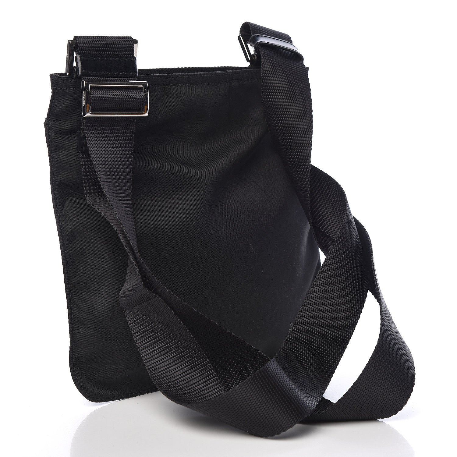 Prada Nylon Small Flat Messenger Bag Black 3 of 11