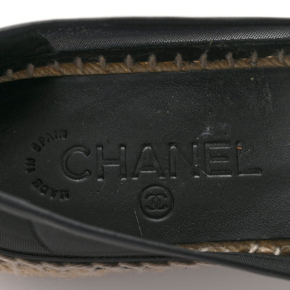 Chanel Mesh Grosgrain CC Espadrilles 38 Black 7 of 10