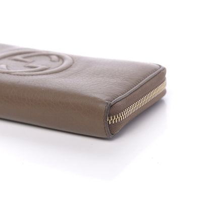 Gucci Pebbled Calfskin Soho Zip Around Wallet Brown 9 of 14